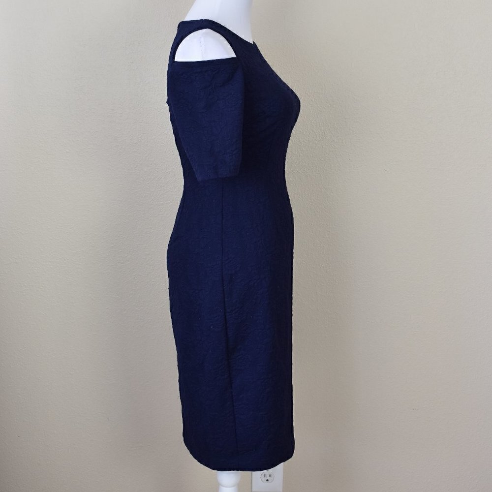 Eliza J Cold Shoulder Jacquard Sheath Dress 2 - Picture 6 of 8